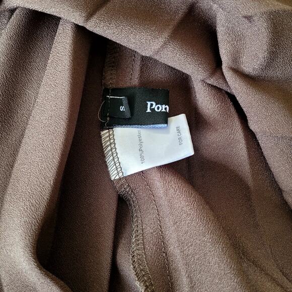 Pleated Metallic Silver Gray Skirt Sz S Pomelo - Picture 5 of 6